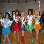 Rydia as Sailor Mars with the
                                    Original Five Scouts
