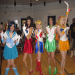 Rydia as Sailor Mars with the
Original Five Scouts