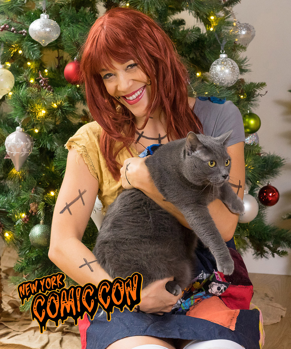 Rydia as Sally from Nightmare
                                  Before Christmas with Anubis the Cat
