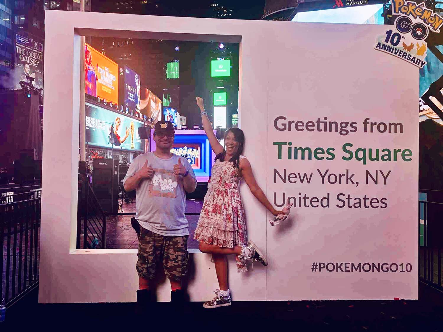 Triple AAA and
                              Miz Syver in Times Square in a postcard