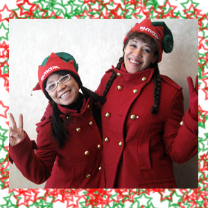 Rydia
                              and Julie as TJ Maxx Elves