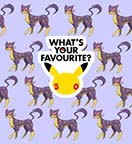 Liepard
                              background with Pikachu Head and title
                              "What's your favorite?"